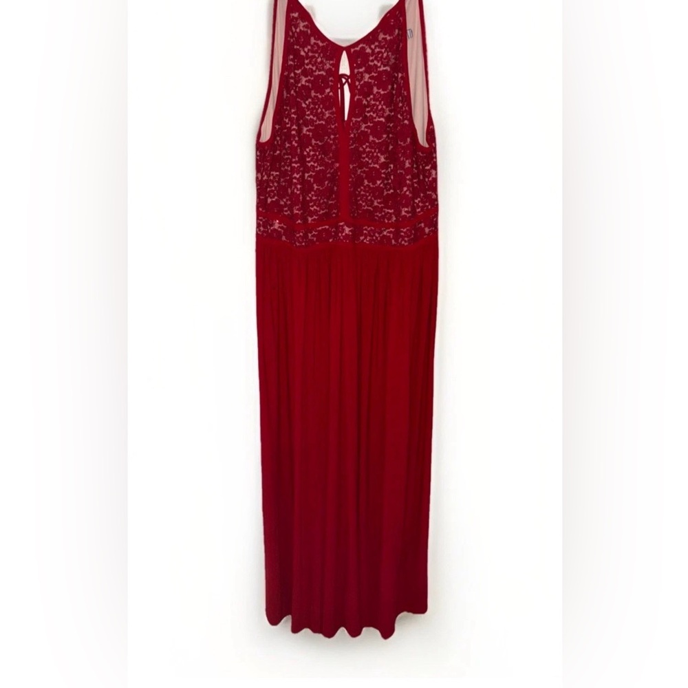 Full Length Red Lace Detail Maxi Dress Formal Plus Size Women’s 16w